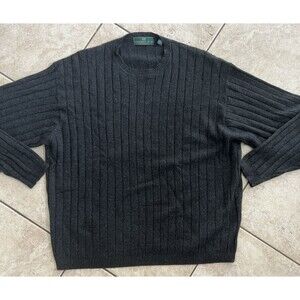 Vintage Embassy Row Cashmere Sweater Mens XL Grey Crew neck Long Sleeve Pullover